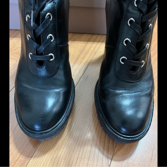 Gianvito Rossi Martis Black Leather Lace-up Platform Boots Size 39 - Picture 8 of 12